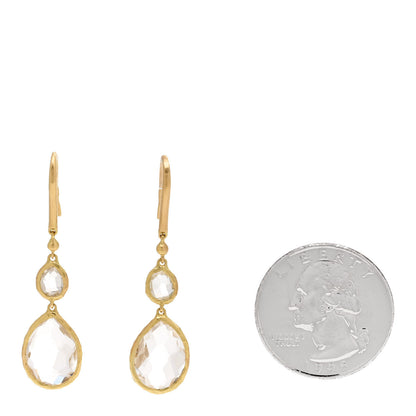Gucci 18K Yellow Gold Quartz Drop Earrings 2 of 4