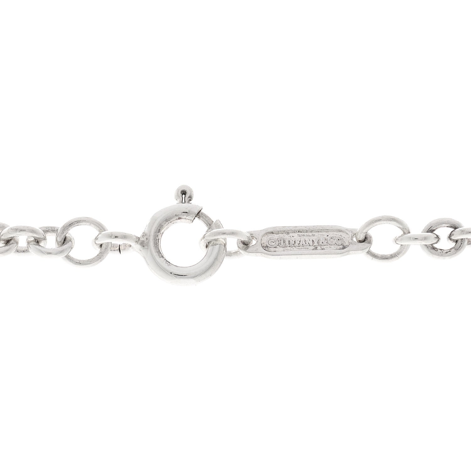 Tiffany Sterling Silver Round Padlock Charm Pendant Necklace 4 of 6