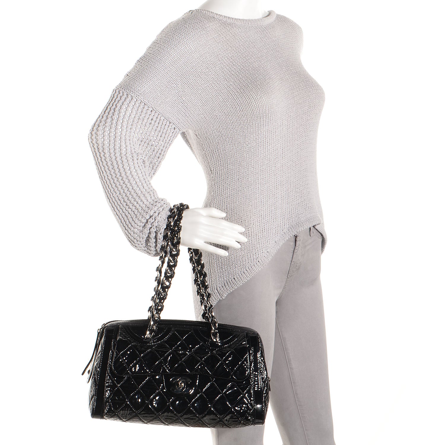 Chanel Patent Day Glo Flap Bag Black 2 of 7