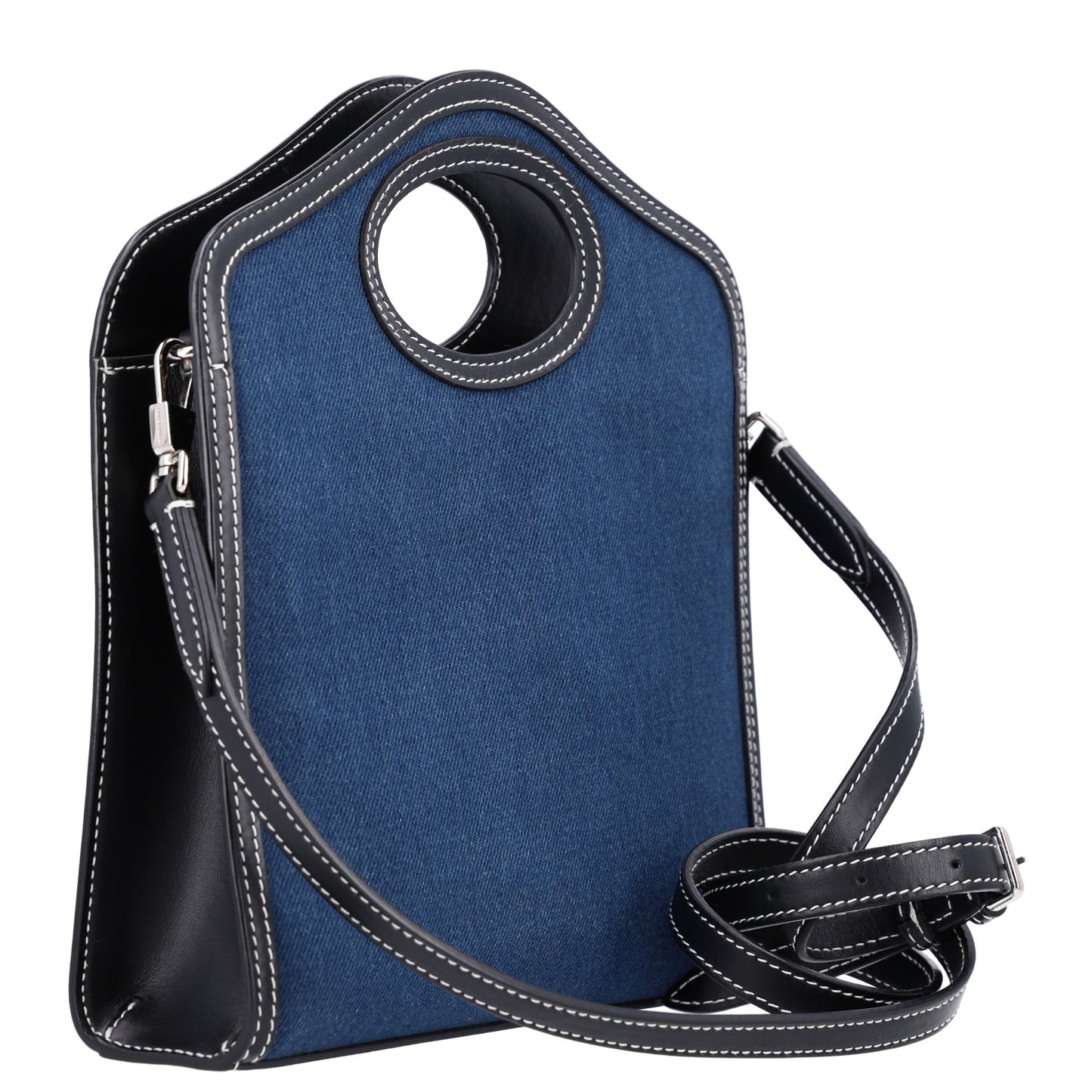 Denim Smooth Calfskin Mini Pocket Bag Blue