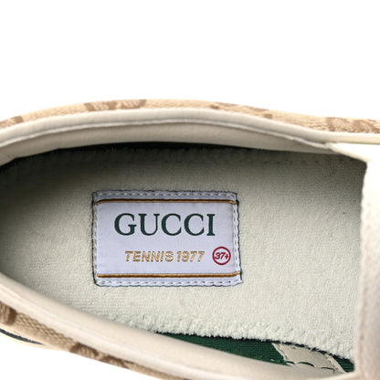 Gucci GG Monogram Womens 1977 Tennis Slip On 30mm Sneakers 37.5 Beige Ebony Mystic White 8 of 9