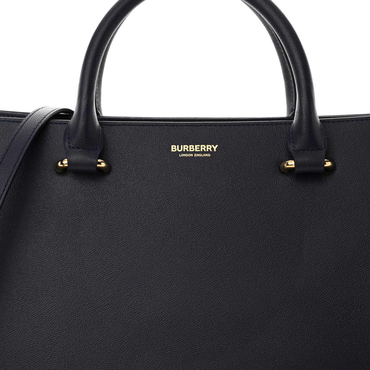 Calfskin Mega Check Small Banwell Tote Dark Canvas Blue