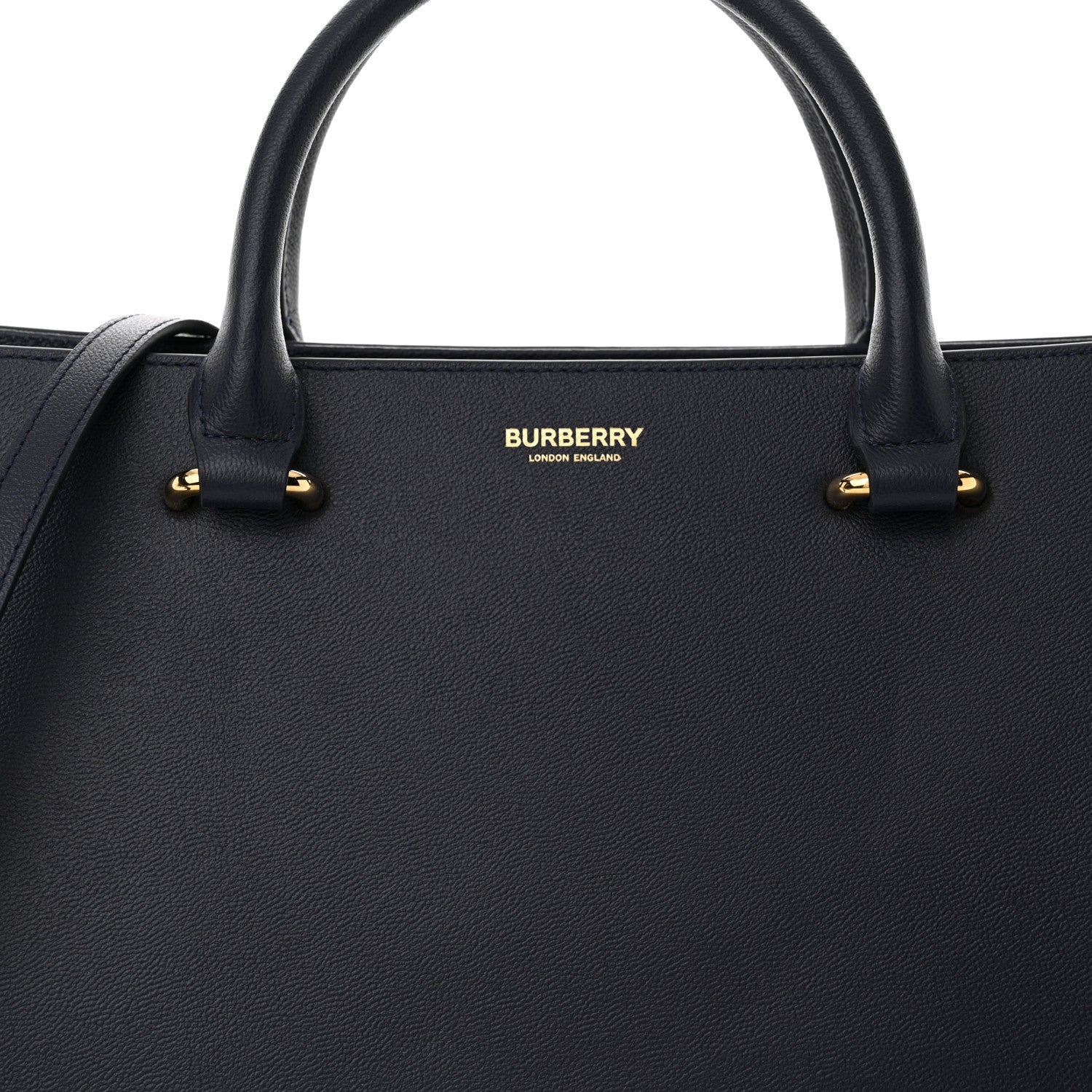 Burberry Calfskin Mega Check Small Banwell Tote Dark Canvas Blue 7 of 9