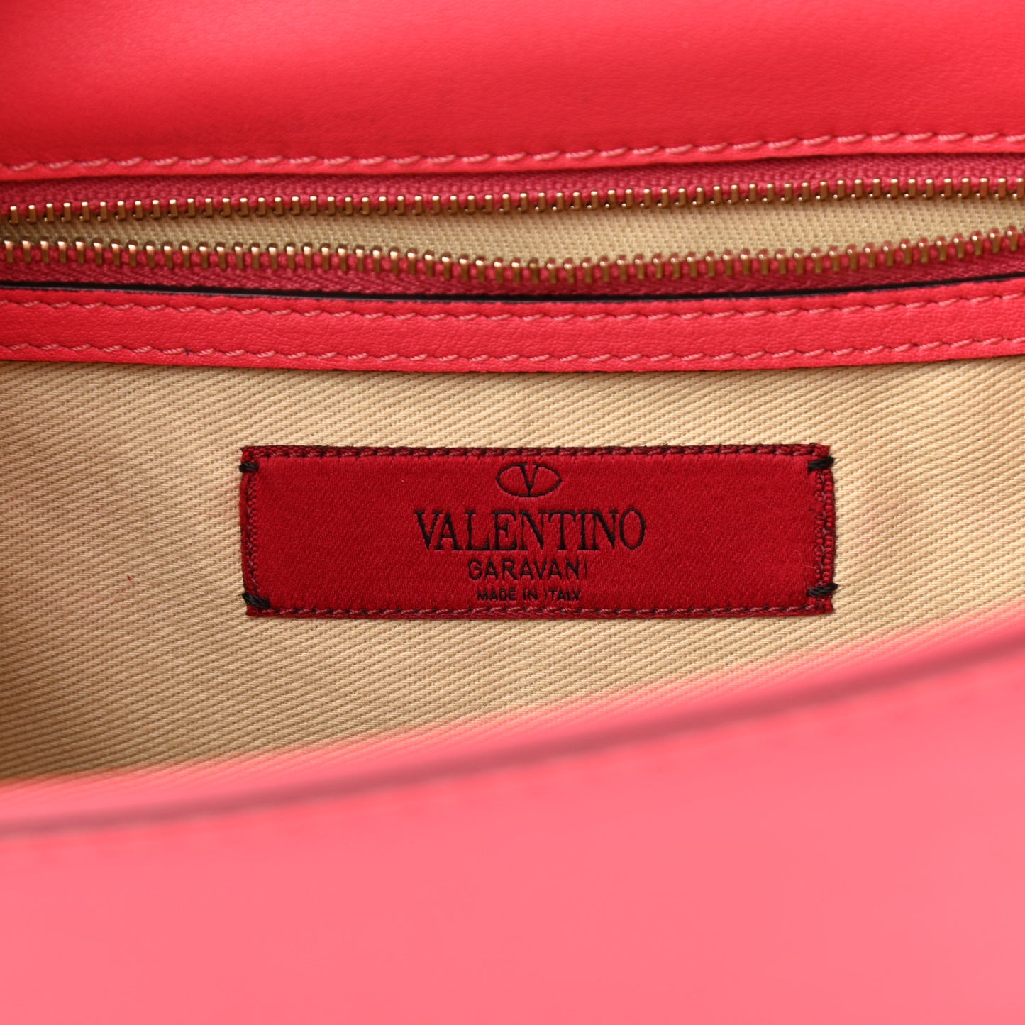 Vitello Medium Glam Lock Rockstud Flap Deep Rose
