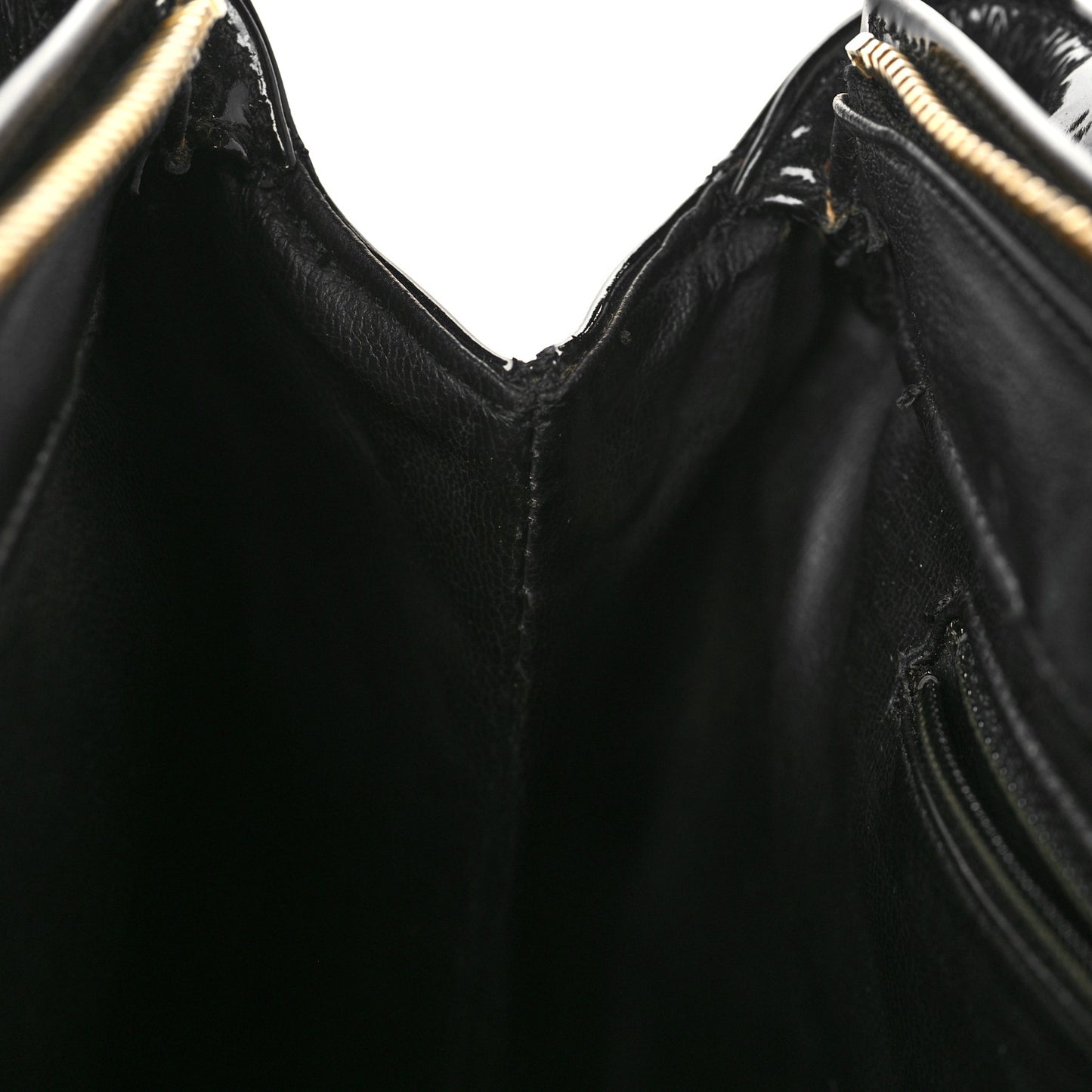 Patent Quilted Tote Black