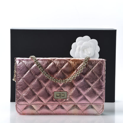 Chanel Metallic Goatskin Quilted 2.55 Reissue Wallet on Chain WOC Multicolor 11 of 11