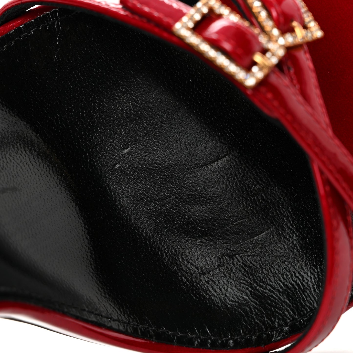 Calfskin Patent Ankle Strap Sandals 39 Tibet Red