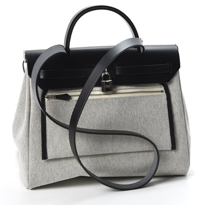 Hermes Vache Hunter Toile Pegase Pop Herbag Zip Retourne 31 PM Bleu Indigo 2 of 9