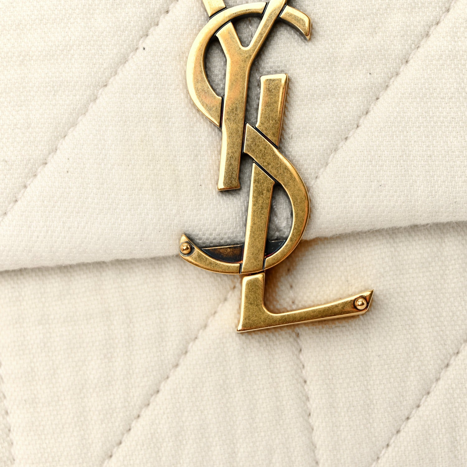 Saint Laurent Crinkle Cotton Patchwork Monogram Medium Jamie Vanilla Ice 12 of 13