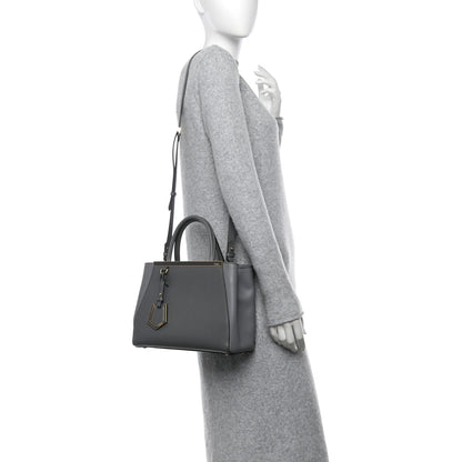 Fendi Vitello Elite Petite 2Jours Tote Grigio Grigio Chiaro 2 of 12