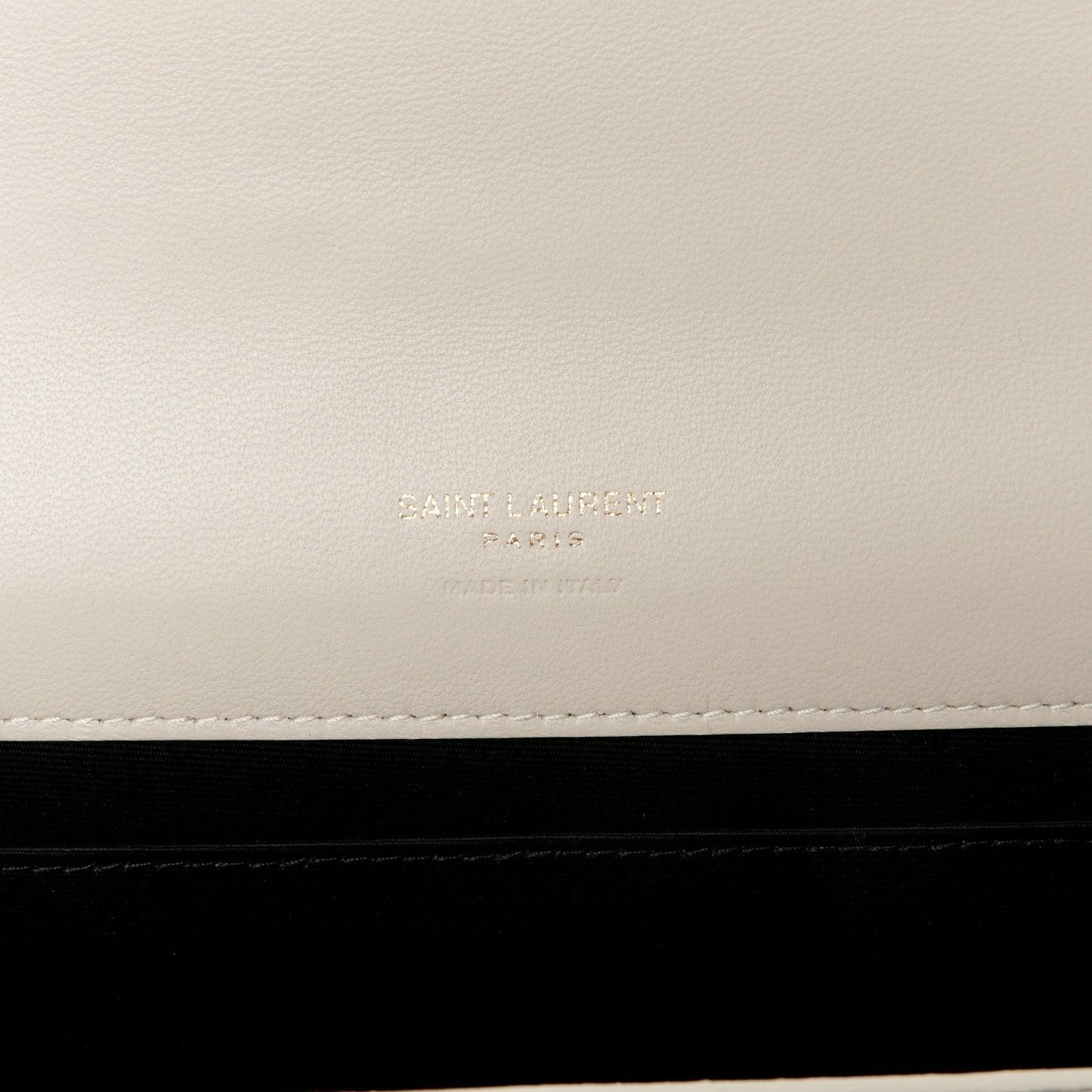 Lambskin Carre Quilted Cassandre Pouch Clutch Crema Soft