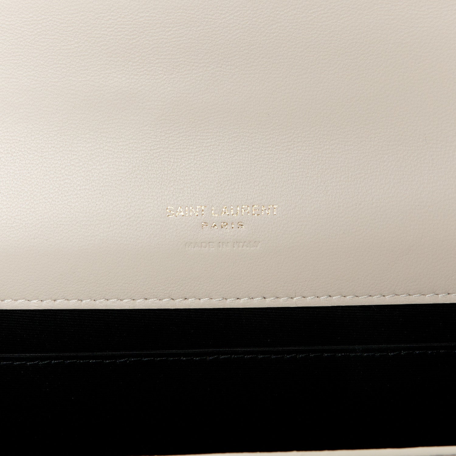 Saint Laurent Lambskin Carre Quilted Cassandre Pouch Clutch Crema Soft 6 of 8