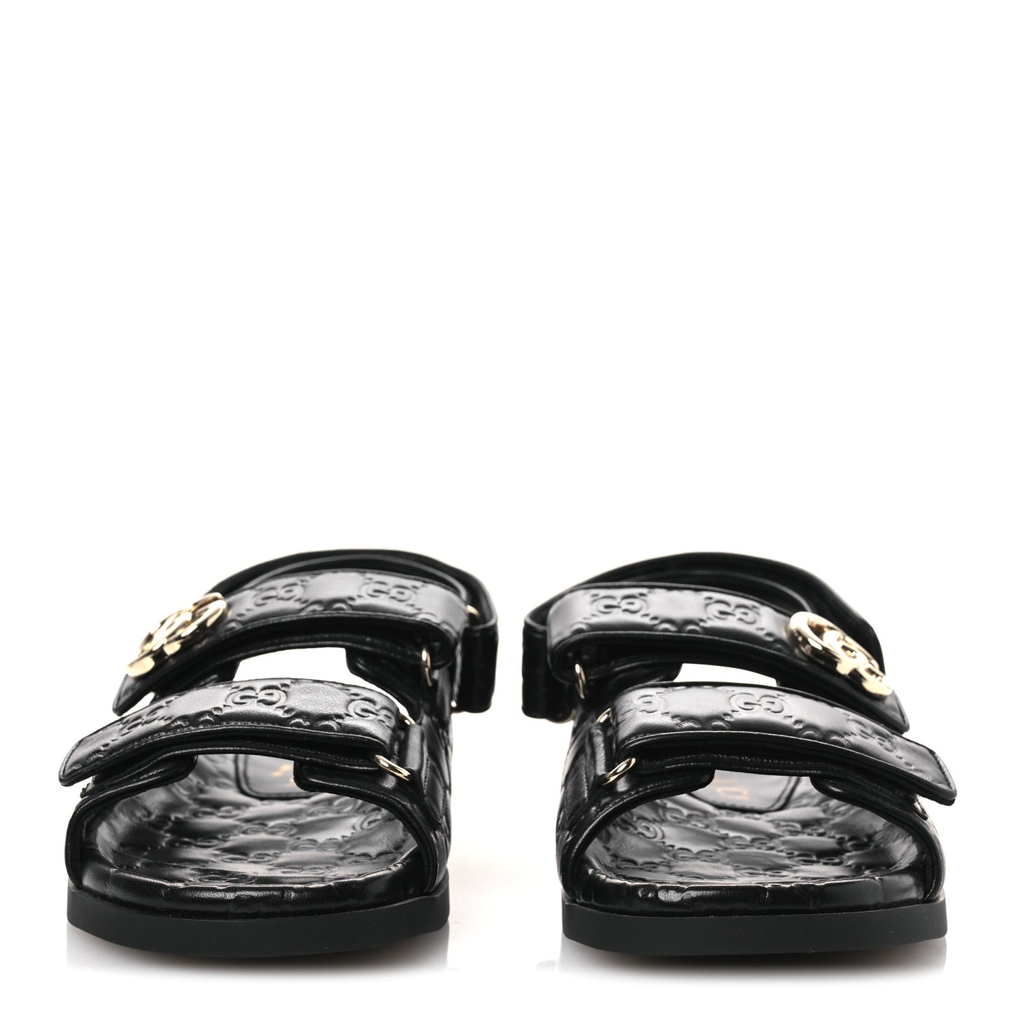 Guccissima GG Embossed Womens Sandals 37 Black