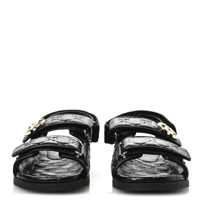 Gucci Guccissima GG Embossed Womens Sandals 37 Black 5 of 15