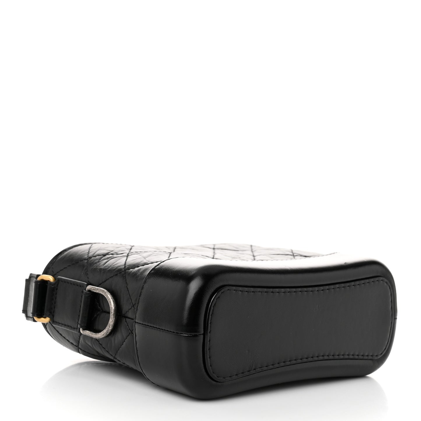 Aged Calfskin Quilted Small Gabrielle Hobo Black