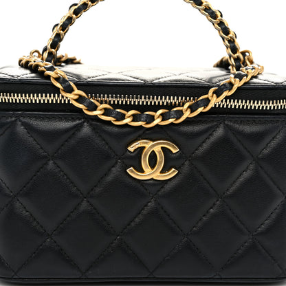 Chanel Lambskin Quilted Pick Me Up Vanity Case Black 8 of 11