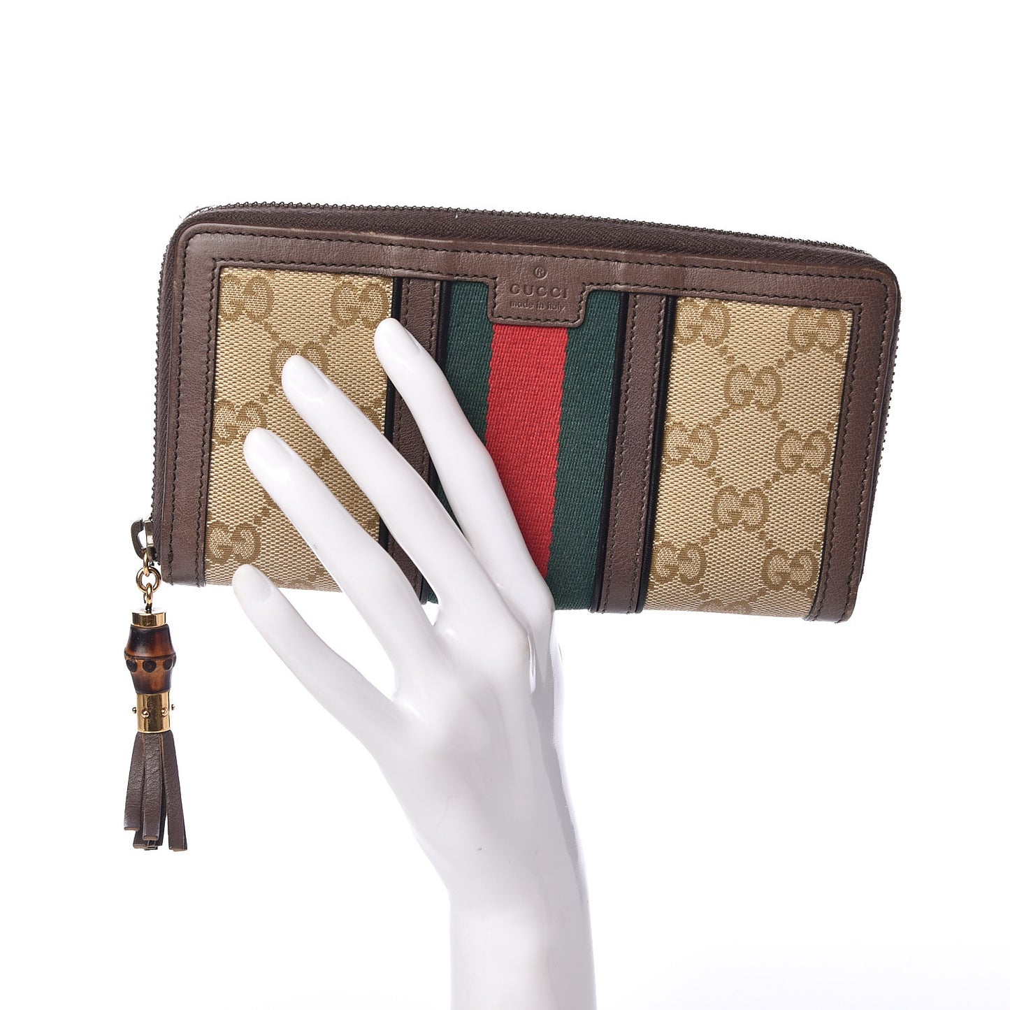 Monogram Web Rania Zip Around Wallet Brown