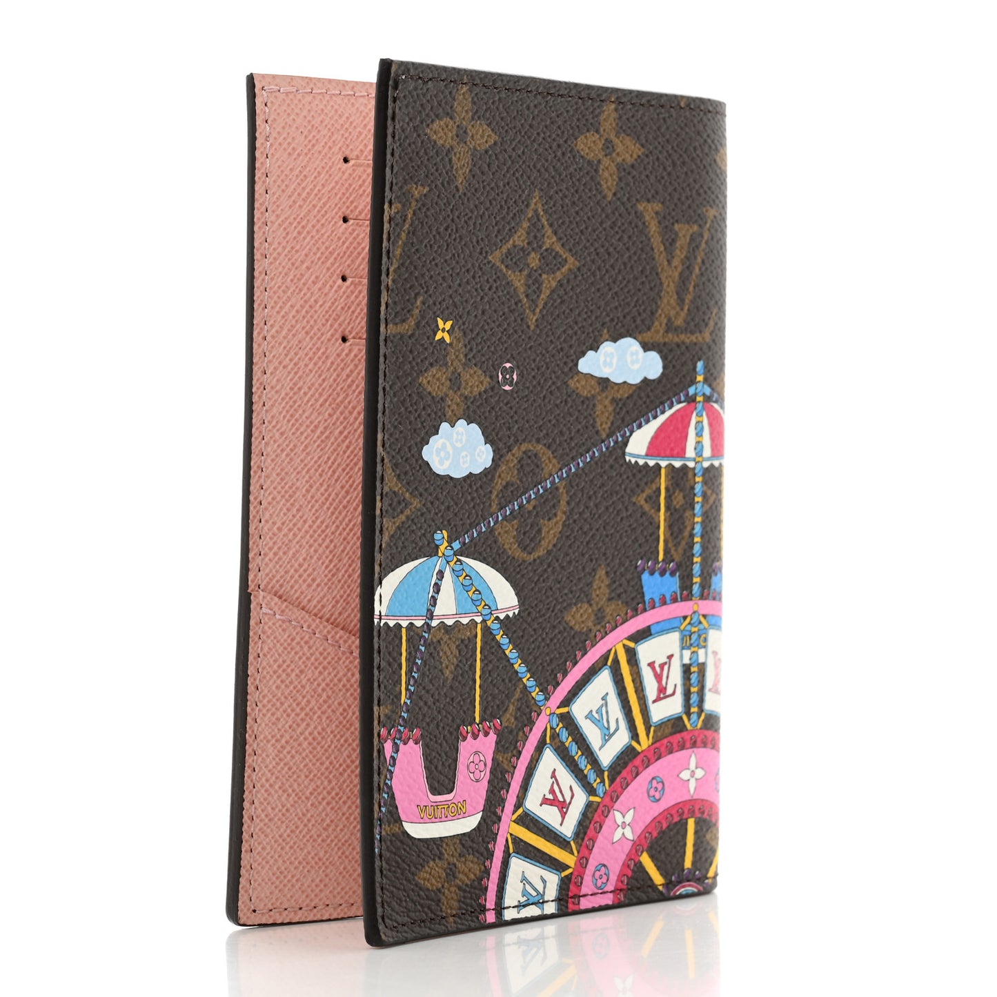 Monogram 2020 Christmas Animation Big Wheel Passport Cover Rose Ballerine