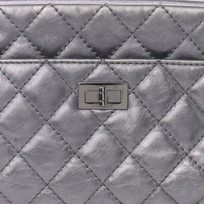 Chanel Metallic Aged Calfskin Quilted Medium Reissue Camera Case Dark Silver 10 of 13