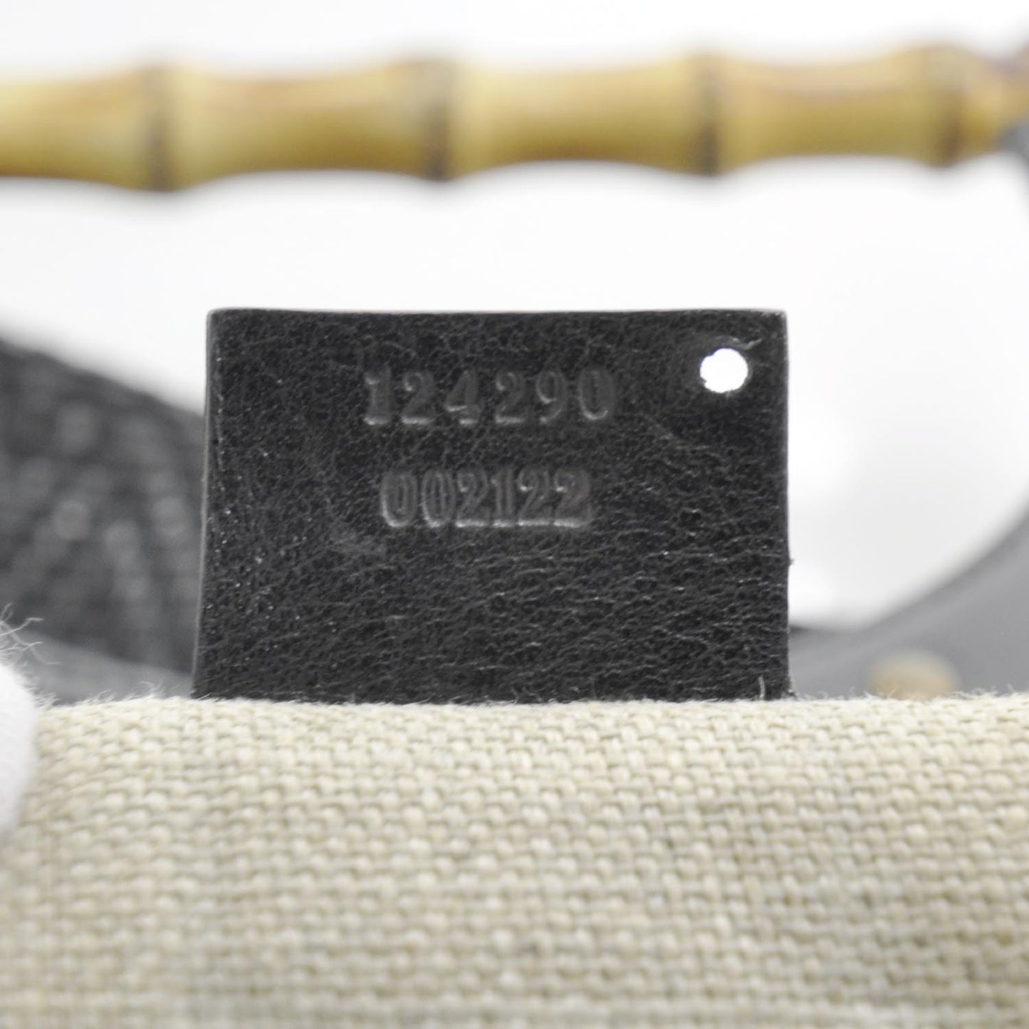 Woven Bamboo Handle Tote Black