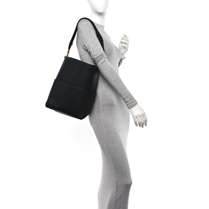 Celine Soft Grained Calfskin Sangle Bucket Bag Black 2 of 11