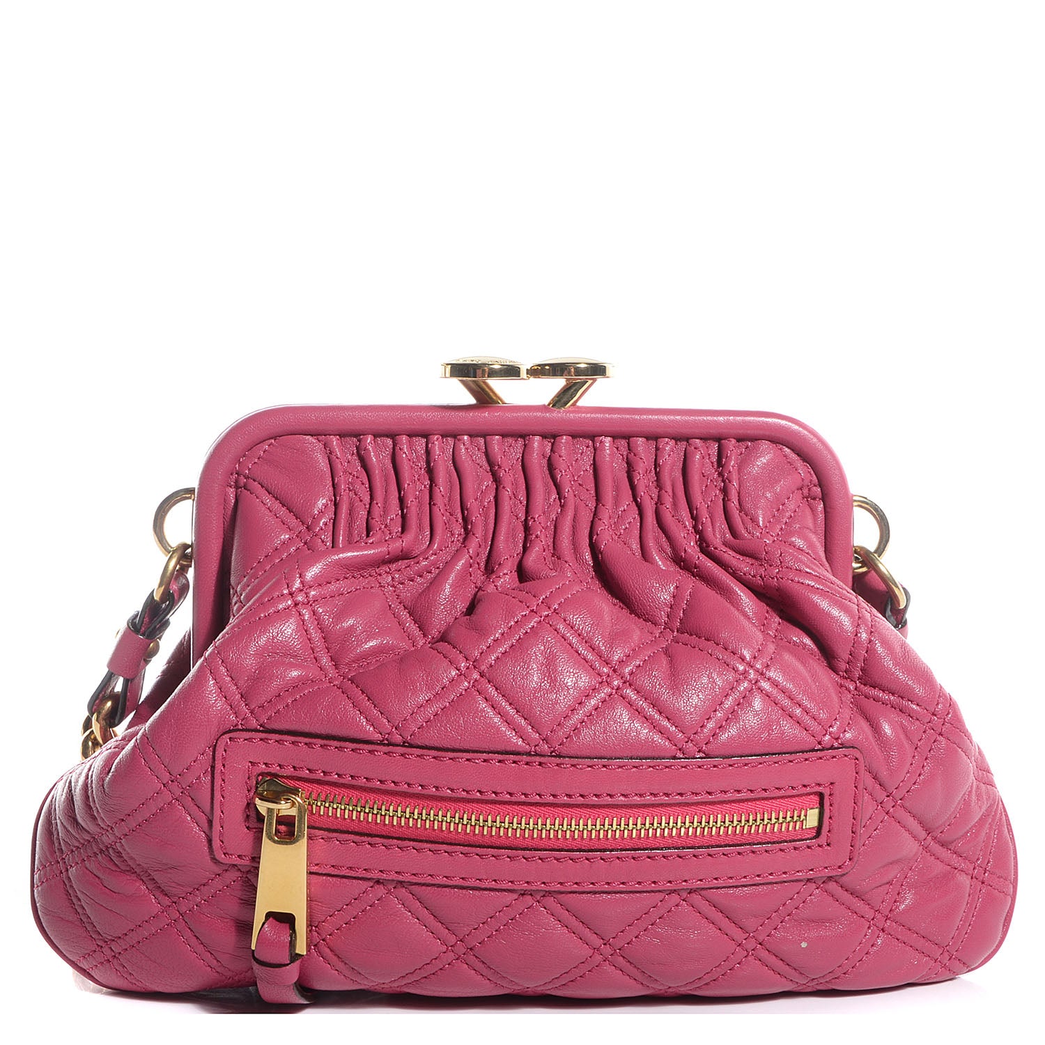 Marc Jacobs Lacquered Leather Quilted Little Stam Pink 1 of 9