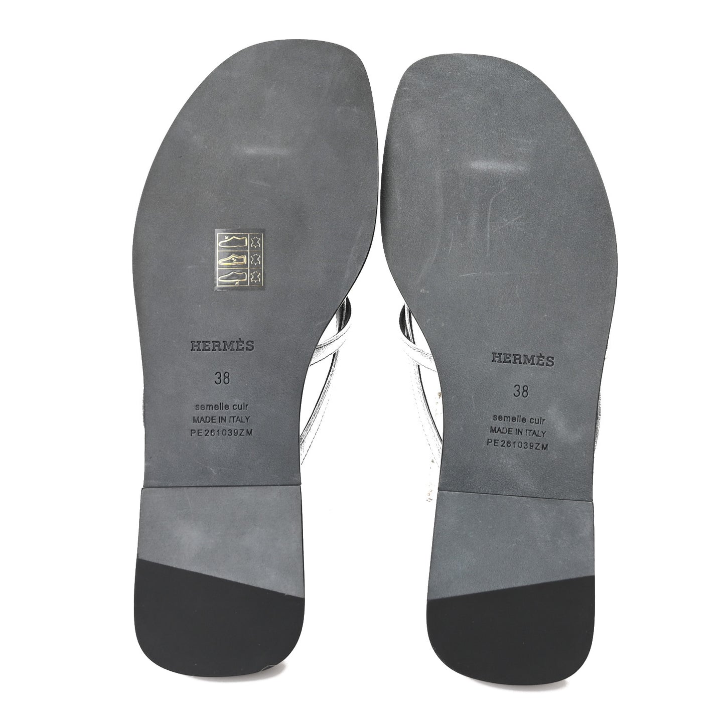 Metallic Goatskin Miss Sandals 38 Gris Argente