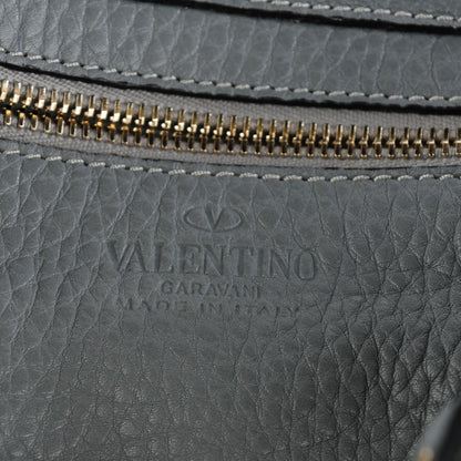 Valentino Garavani Grained Calfskin Small Rockstud Tote Grey 5 of 9