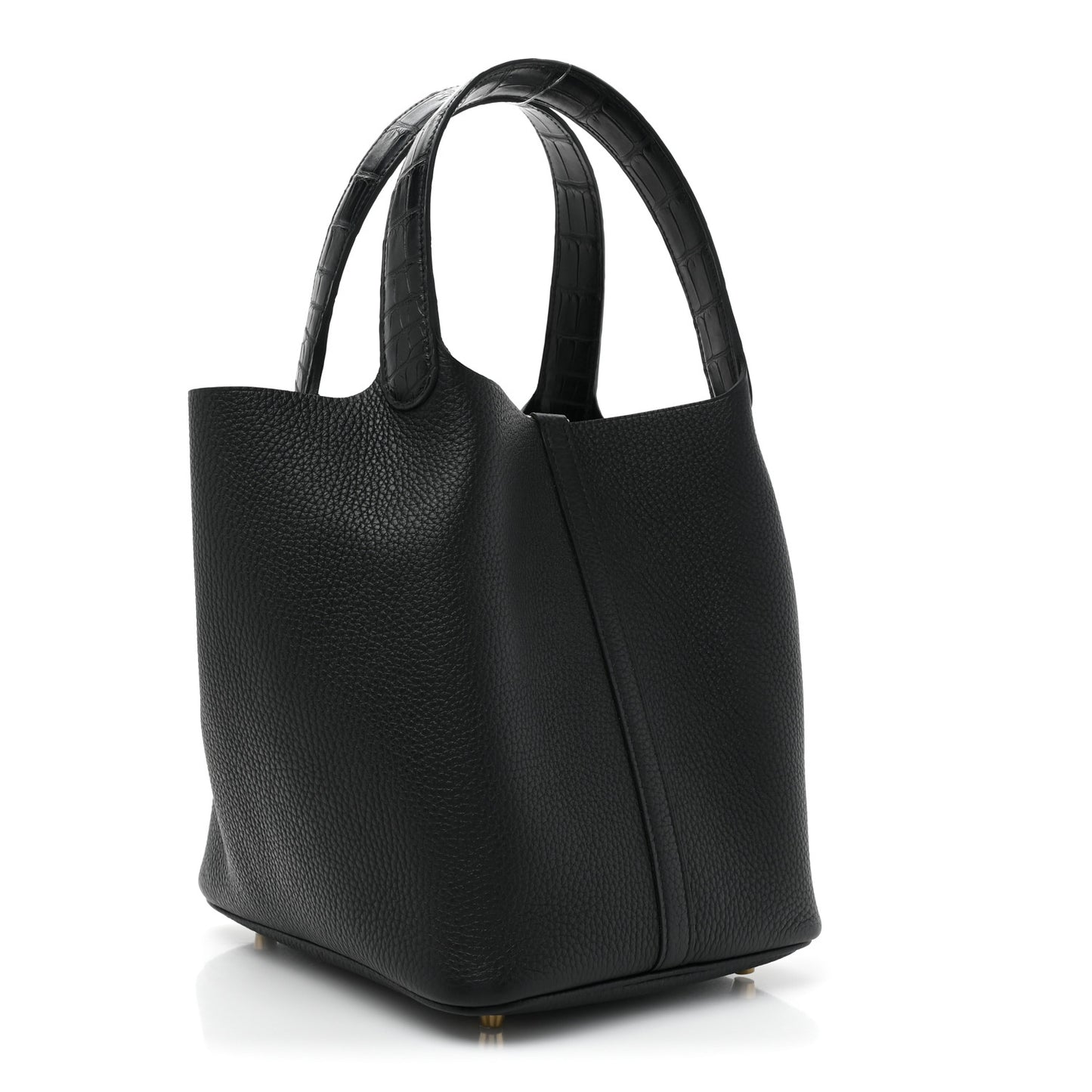 Taurillon Clemence Matte Alligator Picotin Lock Touch 22 MM Black