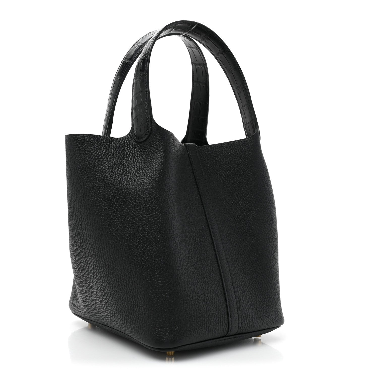 Hermes Taurillon Clemence Matte Alligator Picotin Lock Touch 22 MM Black 3 of 10