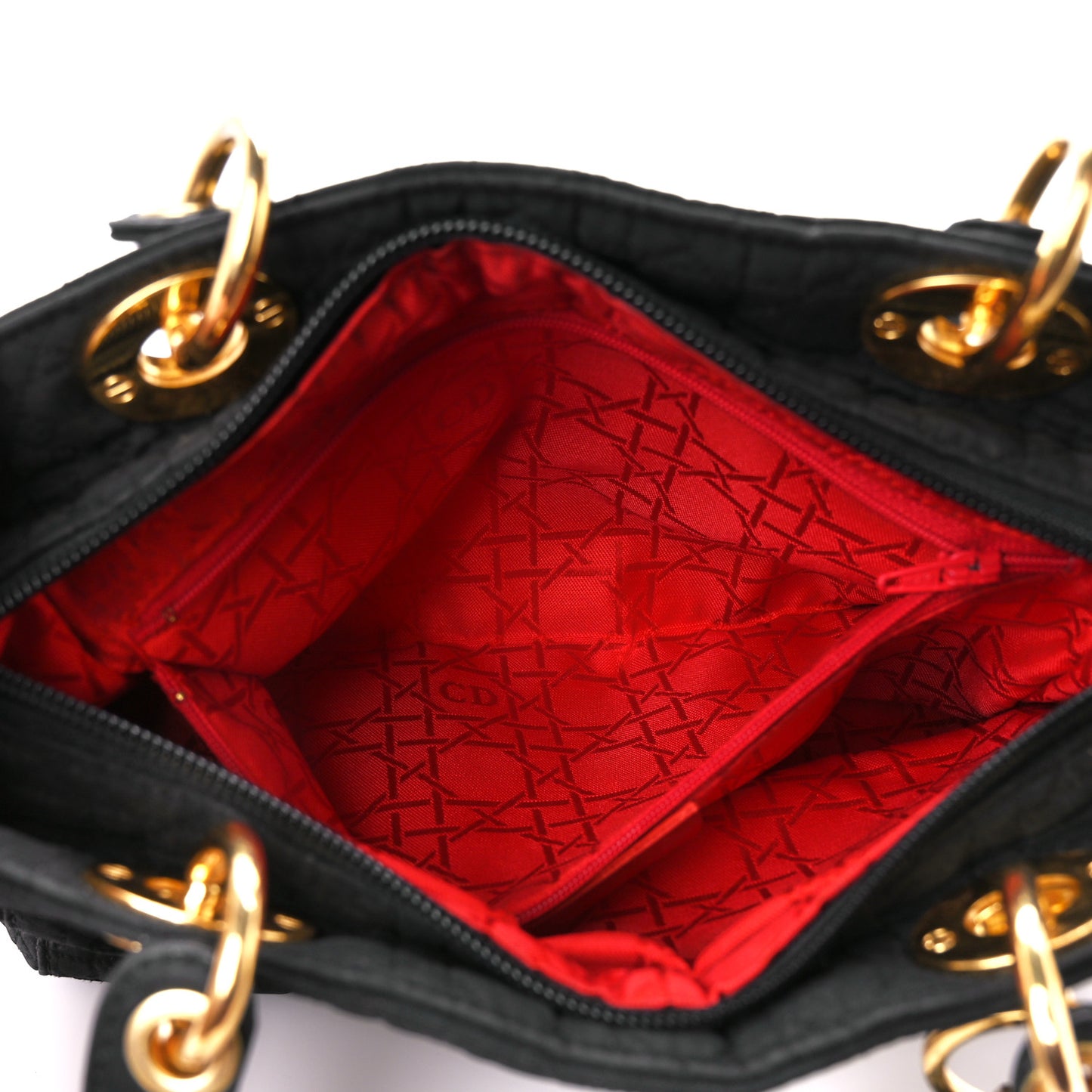 Nylon Cannage Large Lady Dior Black