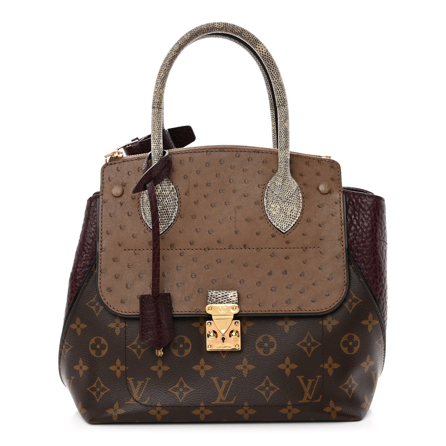 Monogram Ostrich Lizard Majestueux PM Bordeaux