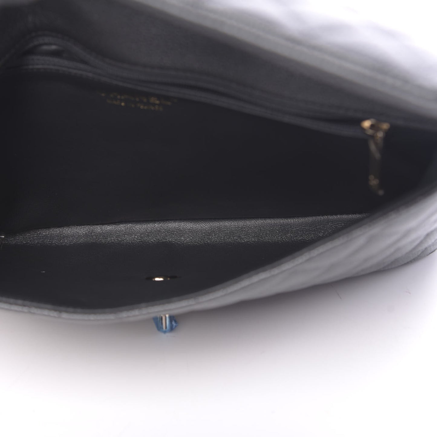 Caviar Quilted Flap Clutch Dark Grey