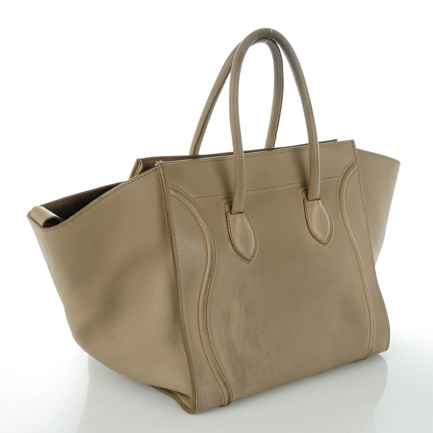 Celine Supple Calfskin Medium Phantom Luggage Beige 3 of 9