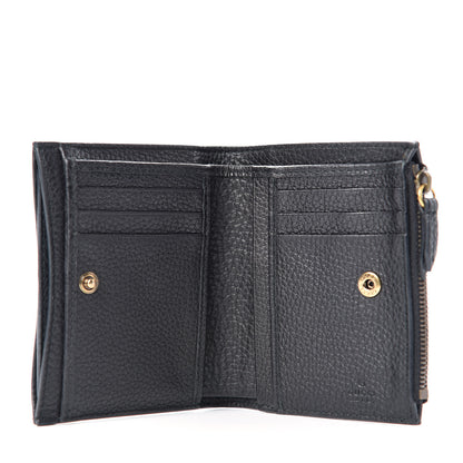Gucci Pebbled Calfskin Animalier Card Case Wallet Black 5 of 7