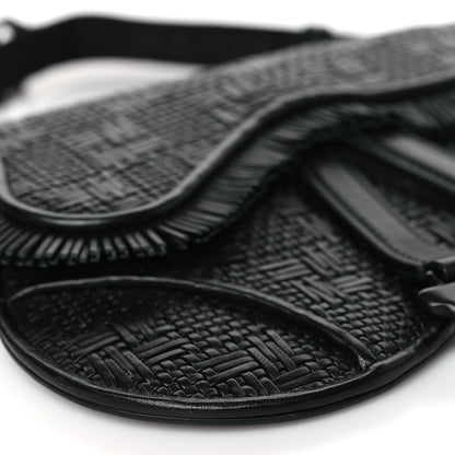Christian Dior Calfskin Braided Saddle Belt Bag Black 8 of 10