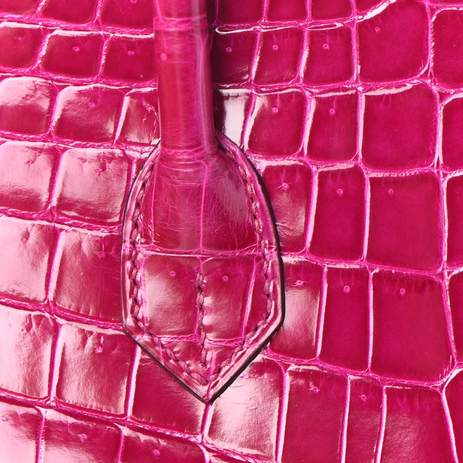 Hermes Shiny Niloticus Crocodile Birkin 25 Rose Scheherazade 10 of 32