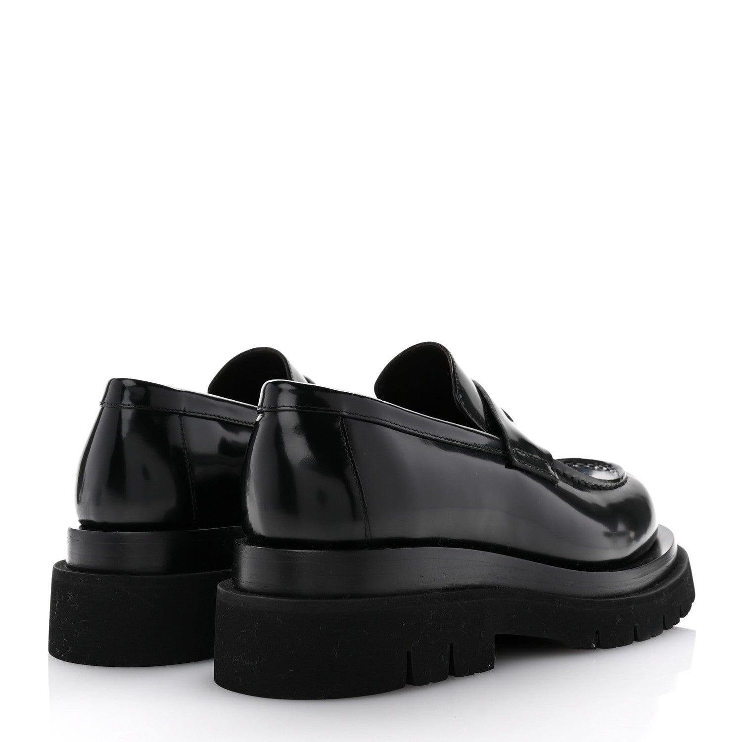 Bottega Veneta Soft Vinyl Calfskin Lug Loafers 39.5 Black 4 of 8