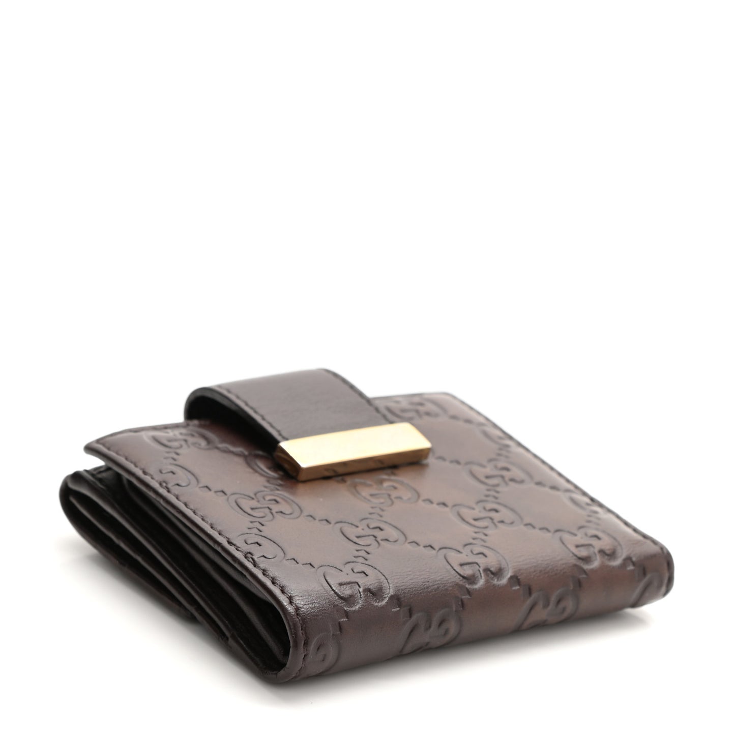 Guccissima Icon Bar French Wallet Dark Brown