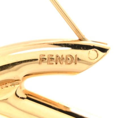 Fendi Metal FF Hoop Earrings Gold Silver 4 of 5