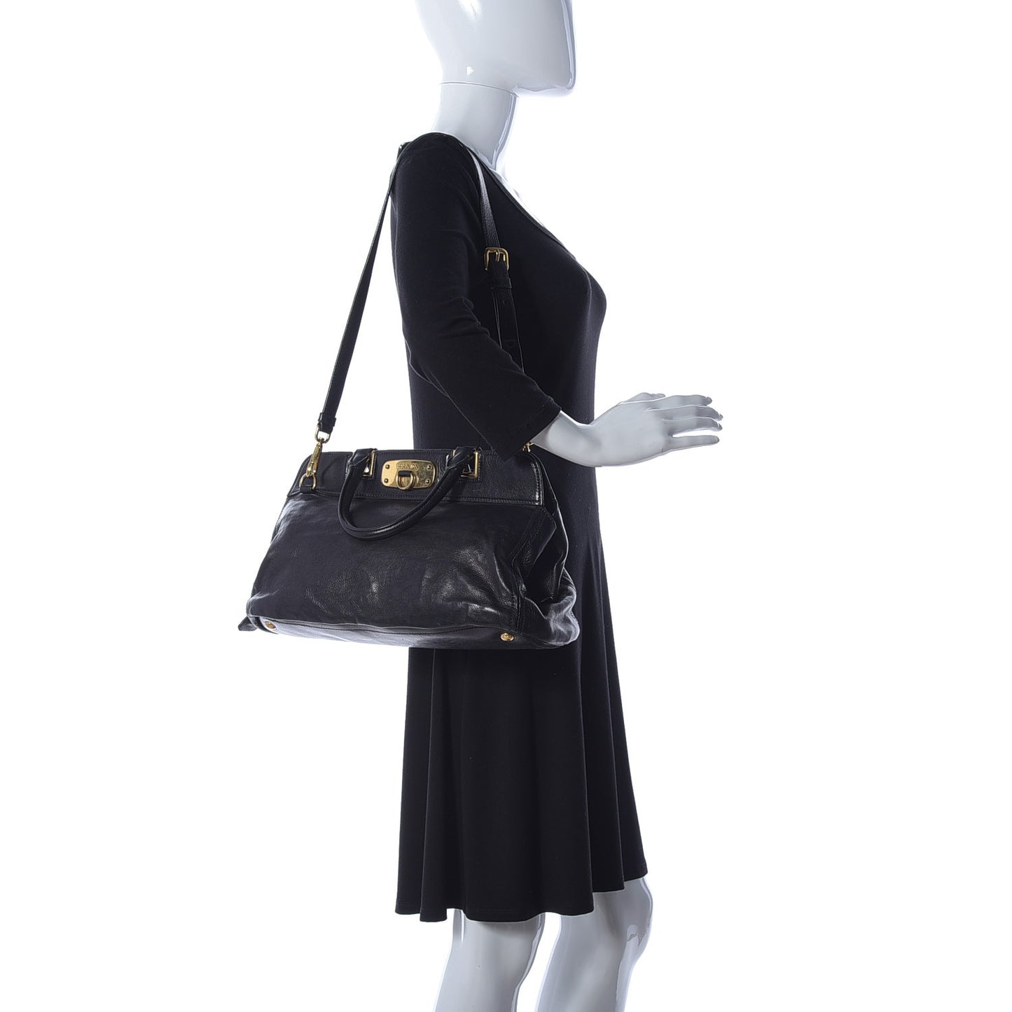 Glace Calf Tote Black