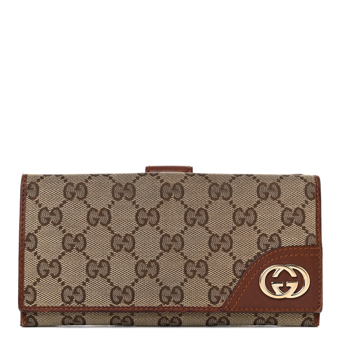 Monogram New Britt Continental Snap Wallet Dark Brown