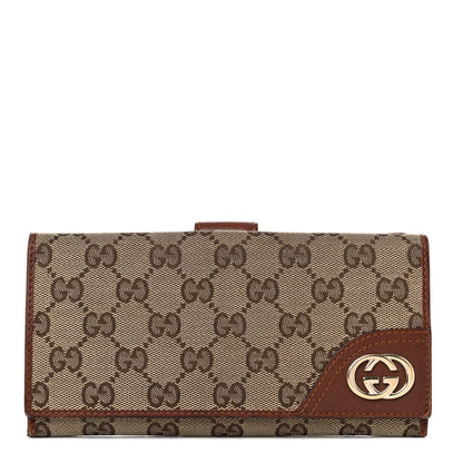 Gucci Monogram New Britt Continental Snap Wallet Dark Brown 1 of 23