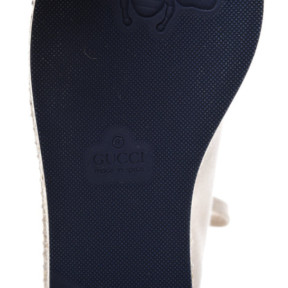 Gucci Canvas Logo Lace-Up Platform Espadrilles 36 Greggio Grege 8 of 11