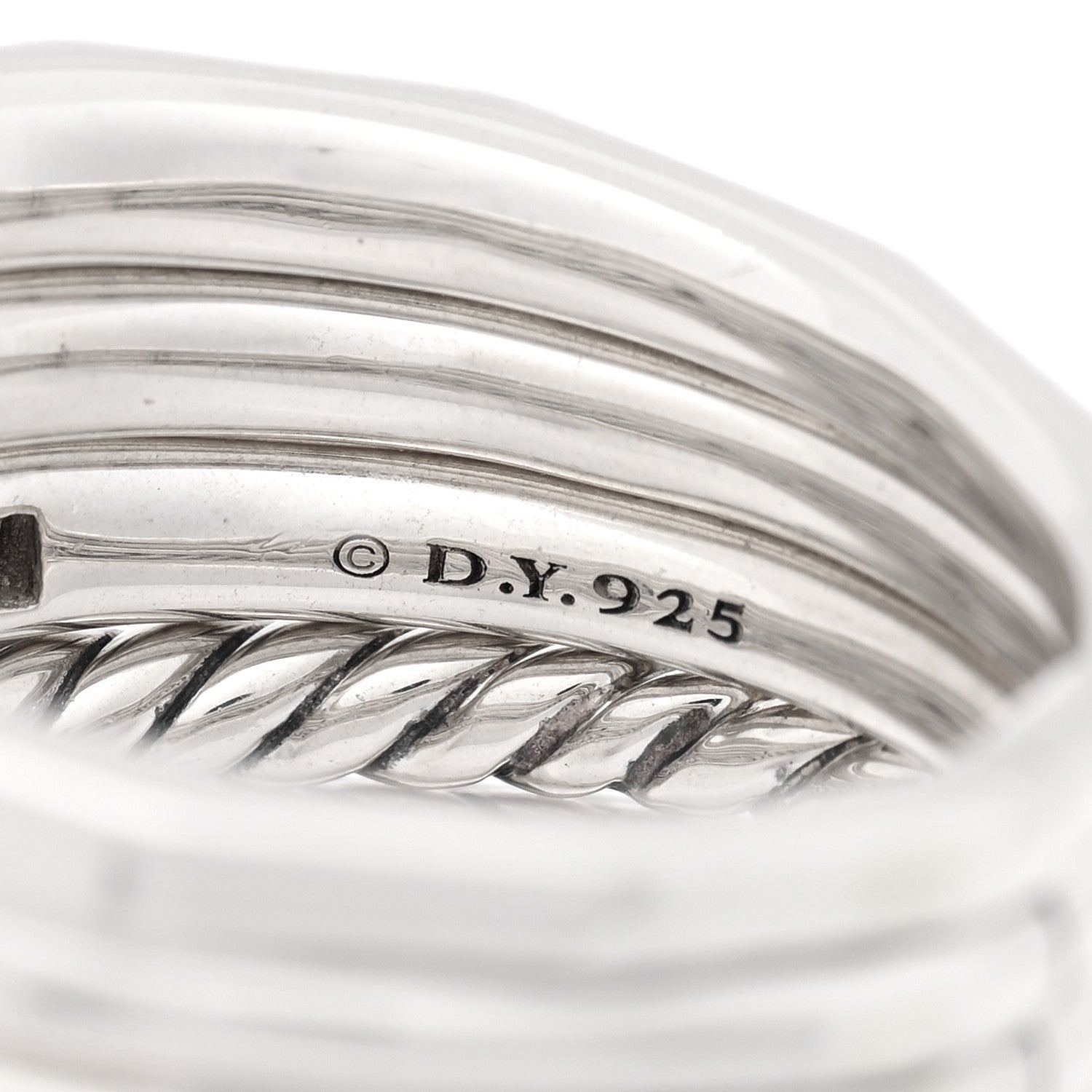 David Yurman Sterling Silver Diamond Hampton Blue Topaz 15mm Stax Five-Row Ring 59 8.75 4 of 4