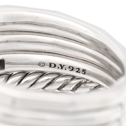 David Yurman Sterling Silver Diamond Hampton Blue Topaz 15mm Stax Five-Row Ring 59 8.75 4 of 4