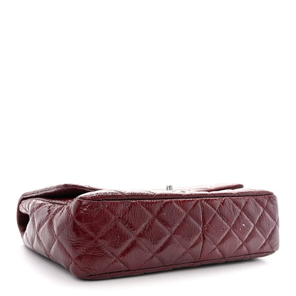 Chanel Crinkled Patent Quilted Jumbo Single Flap Burgundy 5 of 13