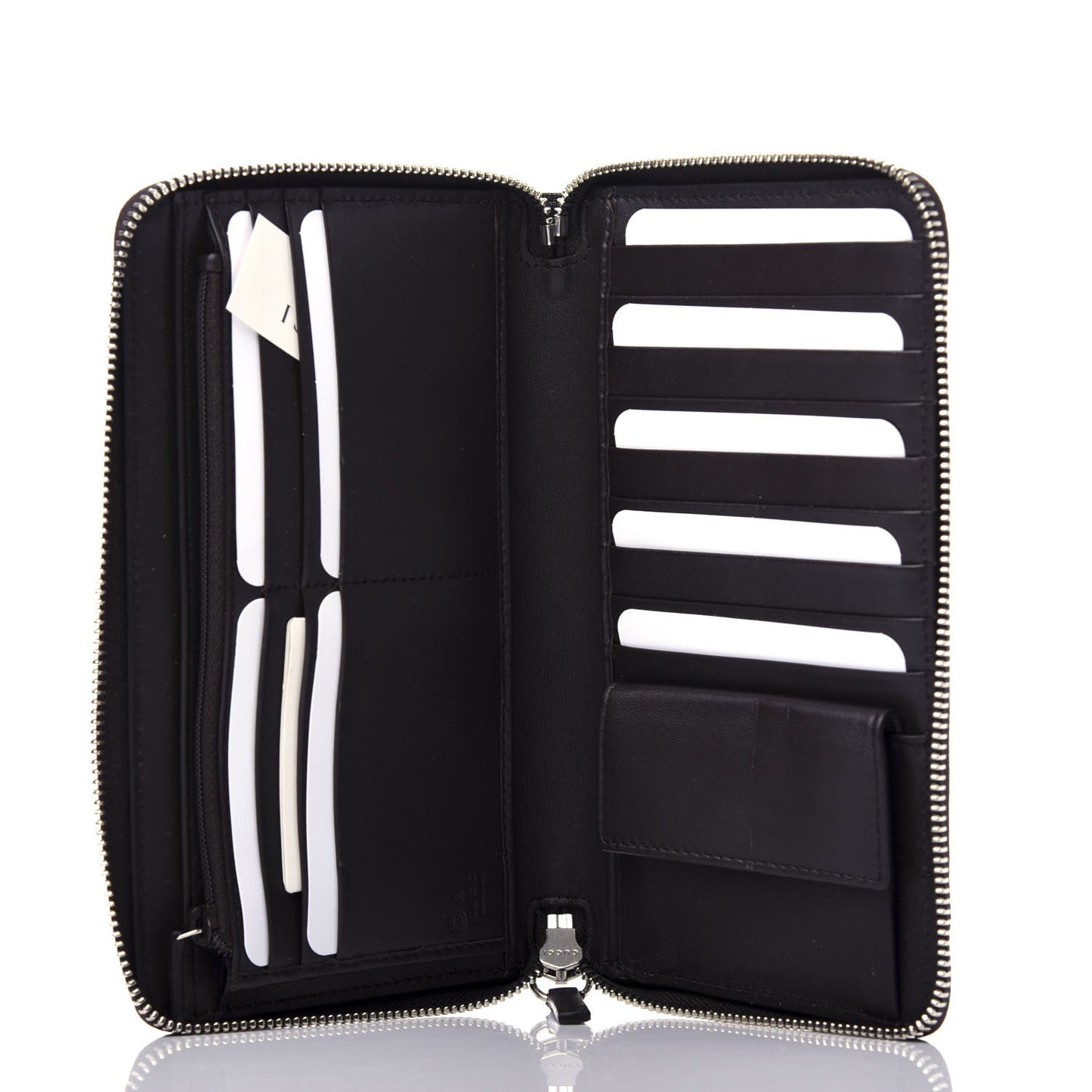 Microguccissima Large Zip Around Organizer Wallet Black