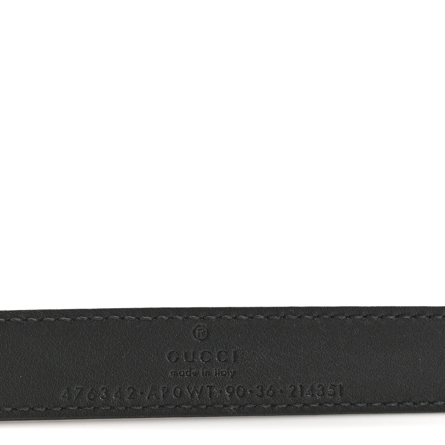 Calfskin Pearl Double G 20mm Belt 90 36 Black Cream