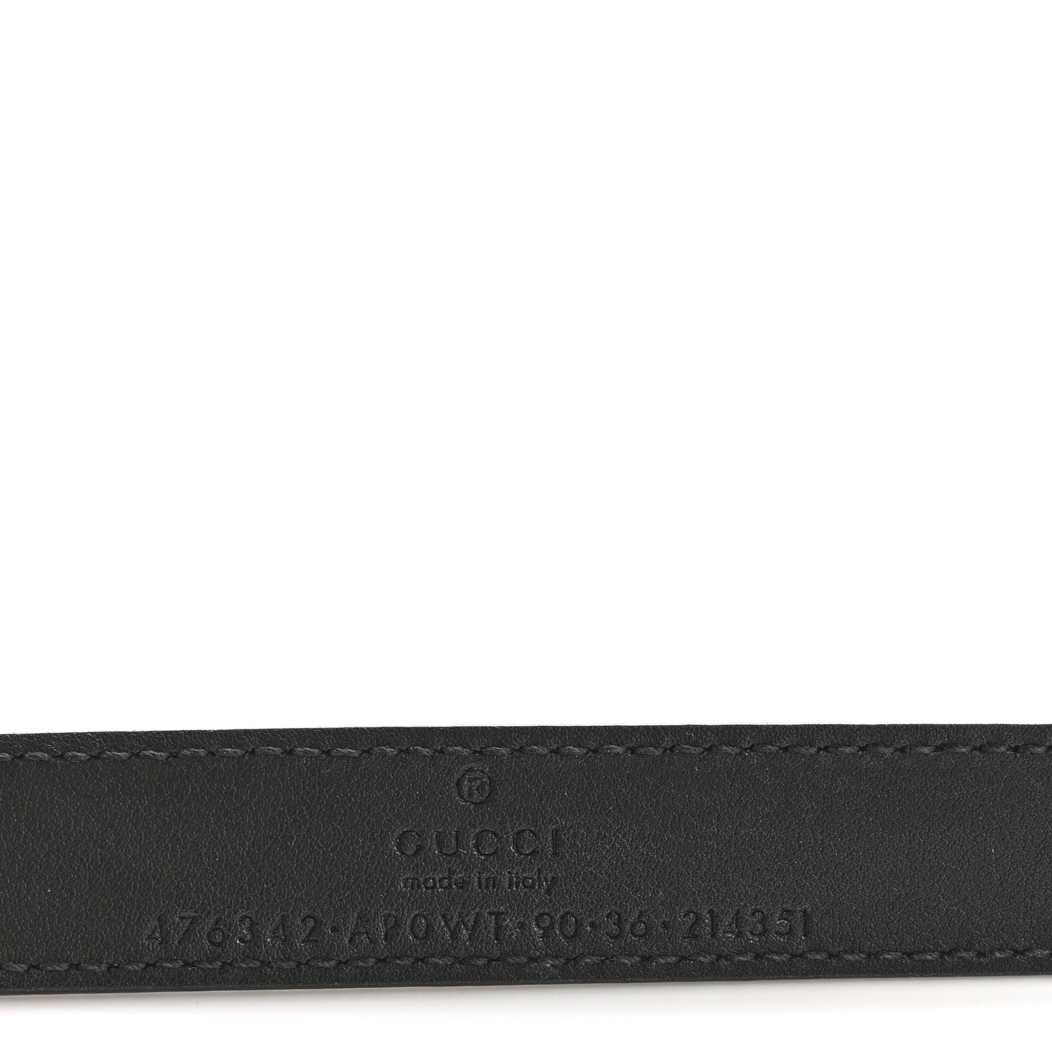 Gucci Calfskin Pearl Double G 20mm Belt 90 36 Black Cream 5 of 7